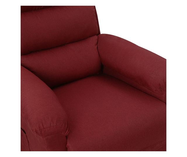 Електрически масажен фотьойл, бордо, текстилна материя