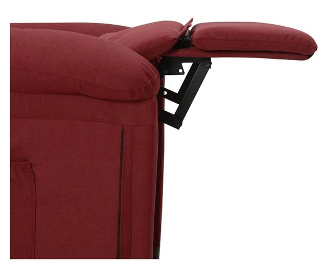 Електрически масажен фотьойл, бордо, текстилна материя
