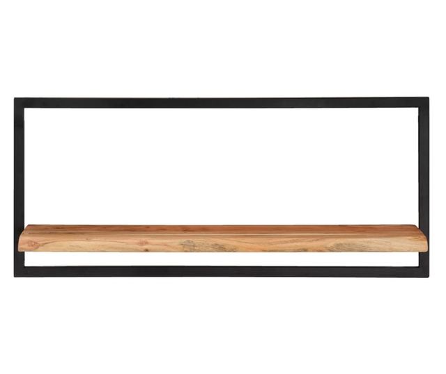 2 darab tömör akácfa és acél falipolc 80 x 25 x 35 cm