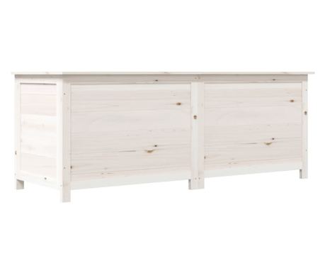 fehér tömör fenyőfa kültéri párnatartó láda 150 x 50 x 56 cm