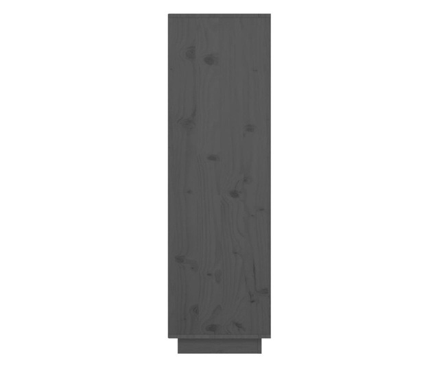 Висок шкаф, сив, 38x35x117 см, борово дърво масив