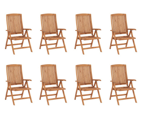 Rozkładane krzesła ogrodowe, 8 szt., lite drewno tekowe