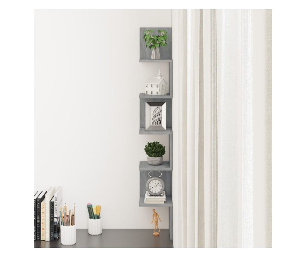 Sonoma szürke sarokpolc 20x20x127,5 cm kompozit fa - 6