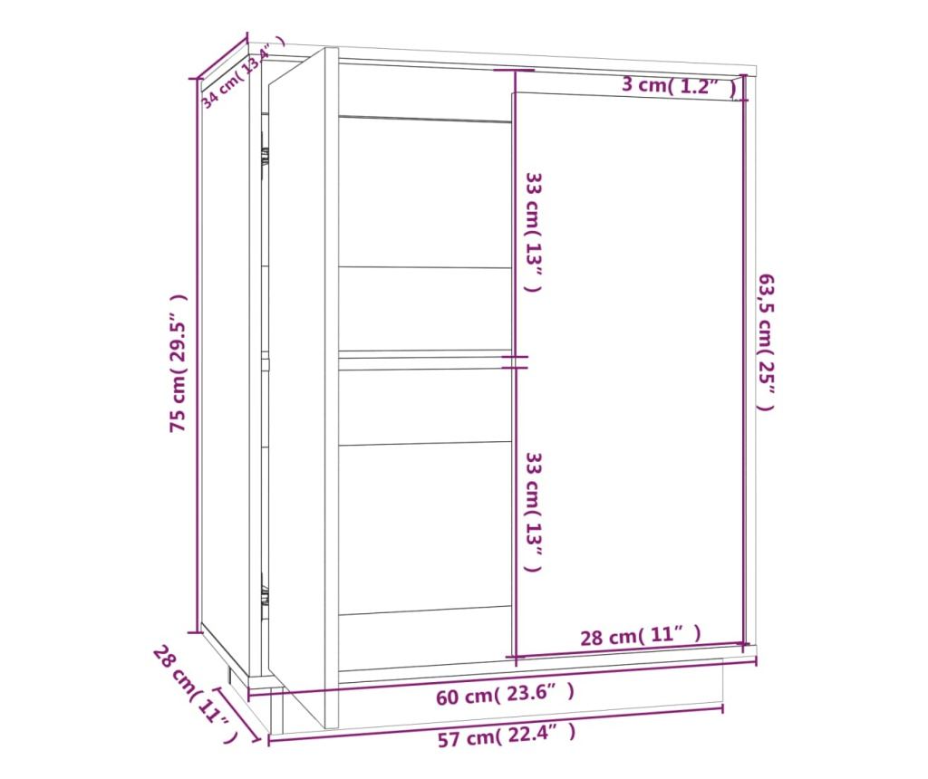 Słupek, 60x34x75 cm, drewno sosnowe - 9