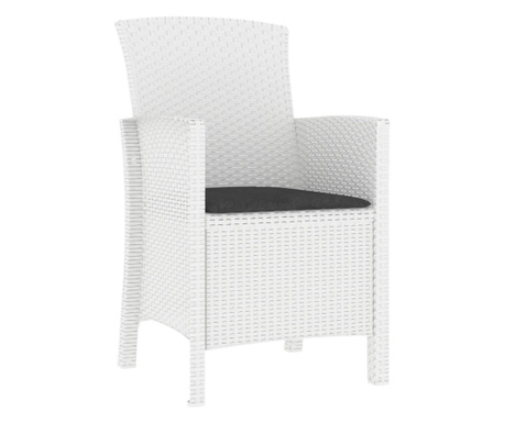 fehér polyrattan kerti szék párnával