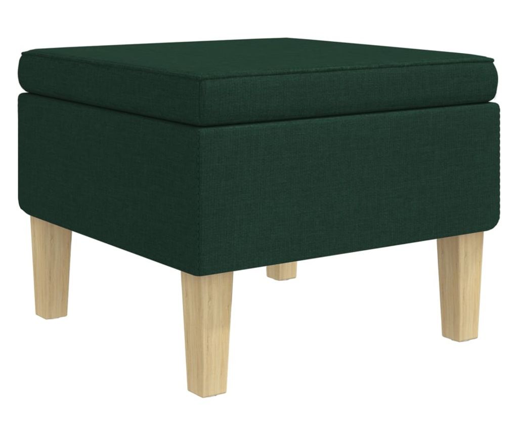 Naslonjač za ljuljanje s tabureom, tamnozeleni, tkanina - 5