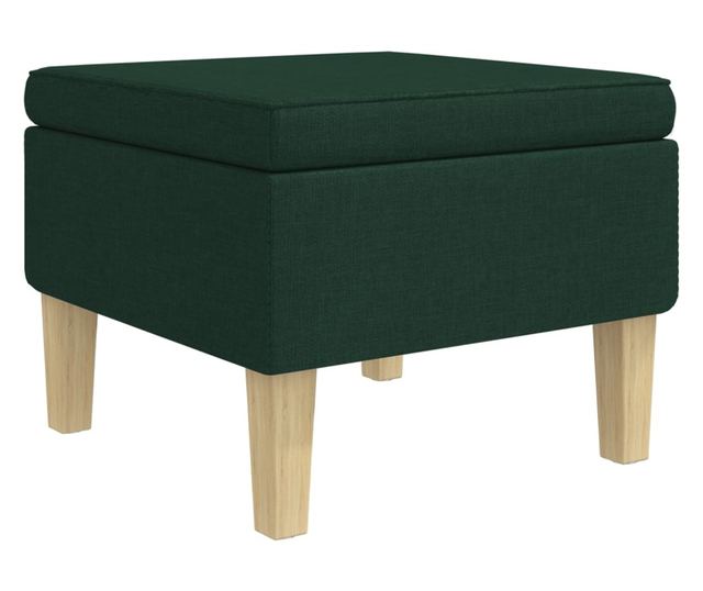 Люлеещ се фотьойл с табуретка, тъмнозелен, плат