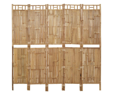 Paravan 5-delni iz bambusa 200x180 cm