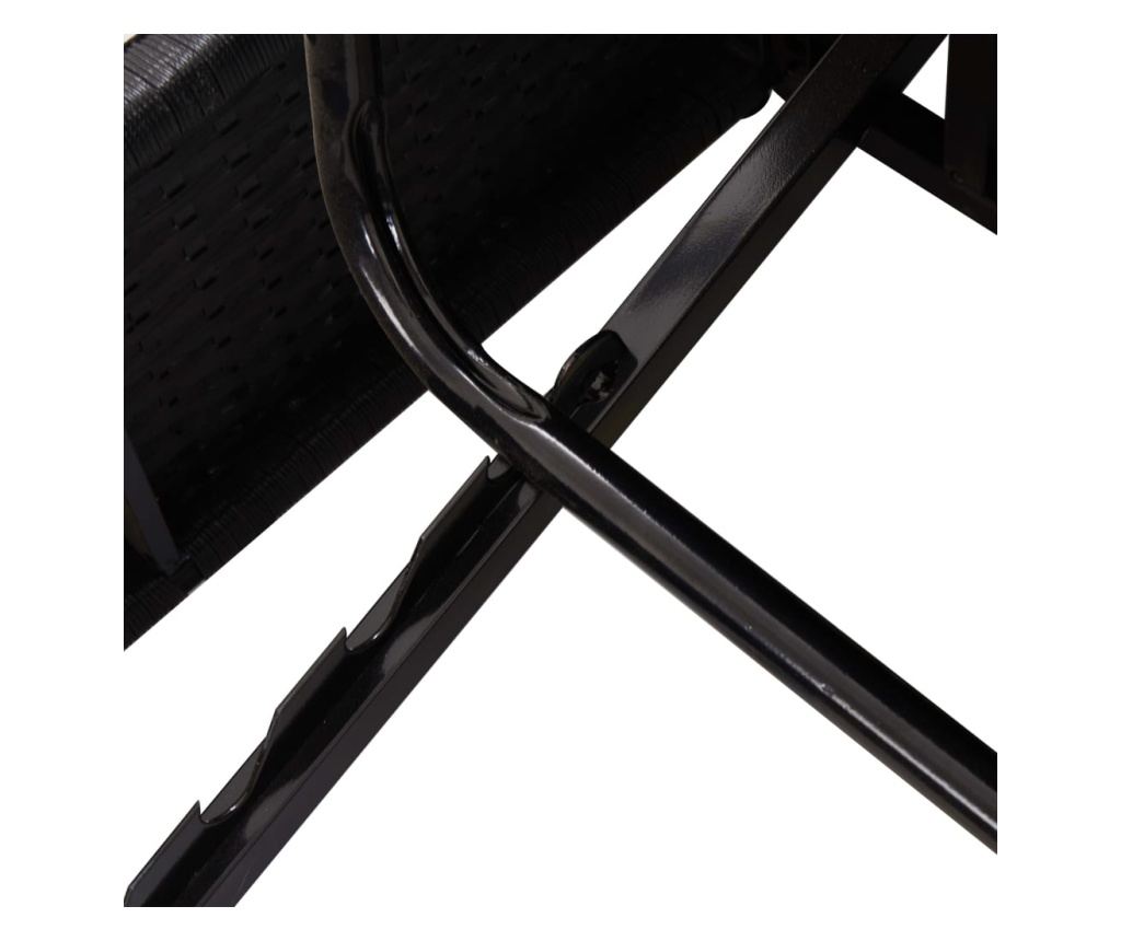 Spremenljiv ležalnik z blazinami poli ratan črn - 8