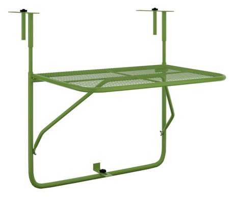 Балконска масичка, зелена, 60x40 см, стомана