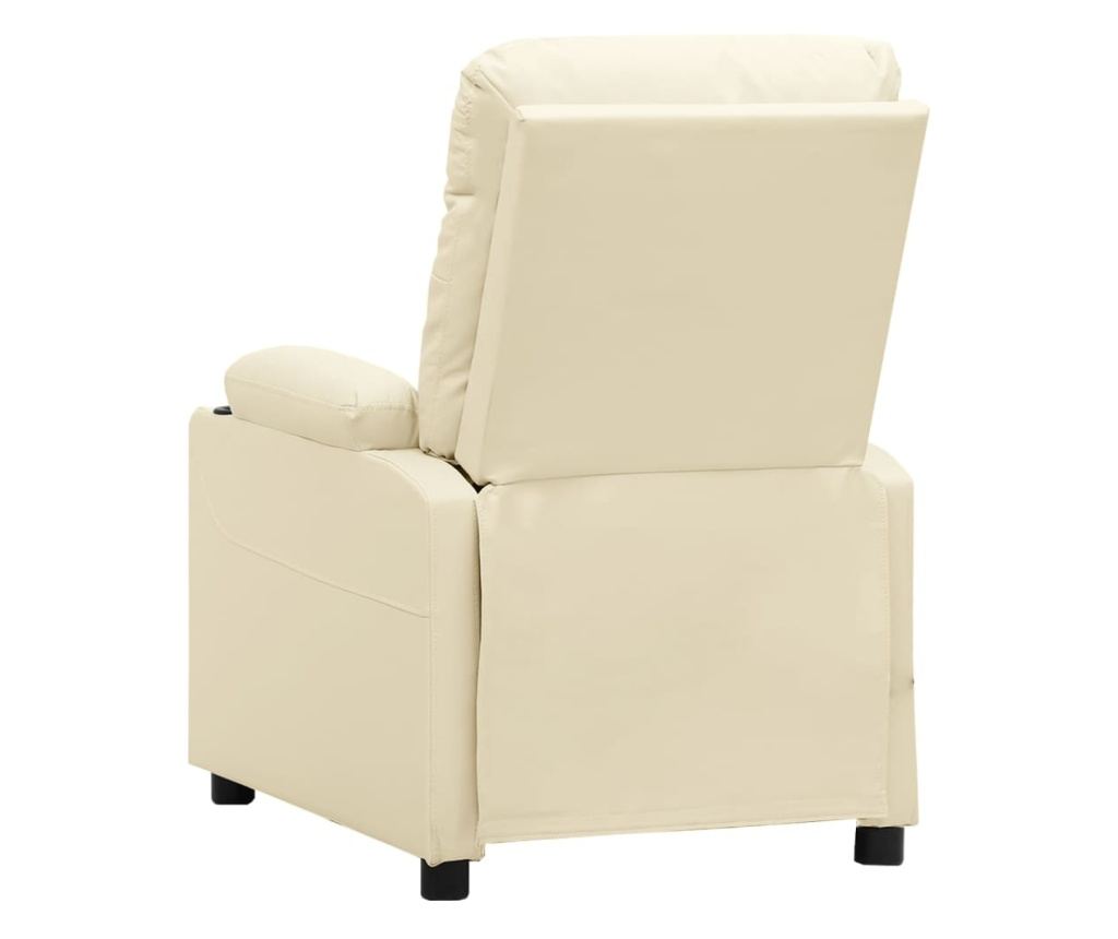 Електрически реклайнер фотьойл, кремав, изкуствена кожа - 5