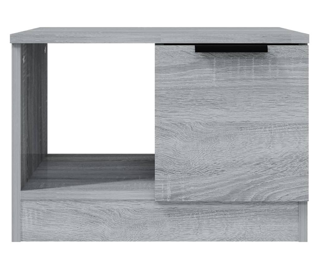 Klubska mizica siva sonoma 50x50x36 cm konstruiran les - 6