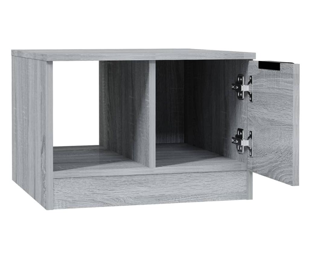 Klubska mizica siva sonoma 50x50x36 cm konstruiran les - 7