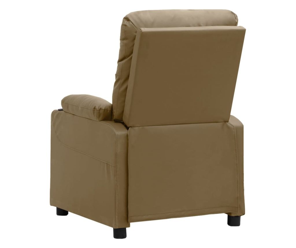 Електрически реклайнер масажен стол, капучино изкуствена кожа - 5