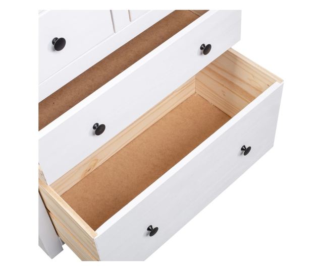 Služavka, bijela, 80 x 40 x 83 cm, borovo drvo, Panama kolekcija