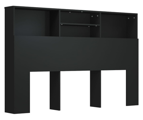 Tablie de pat cu dulap, negru, 160x19x103,5 cm