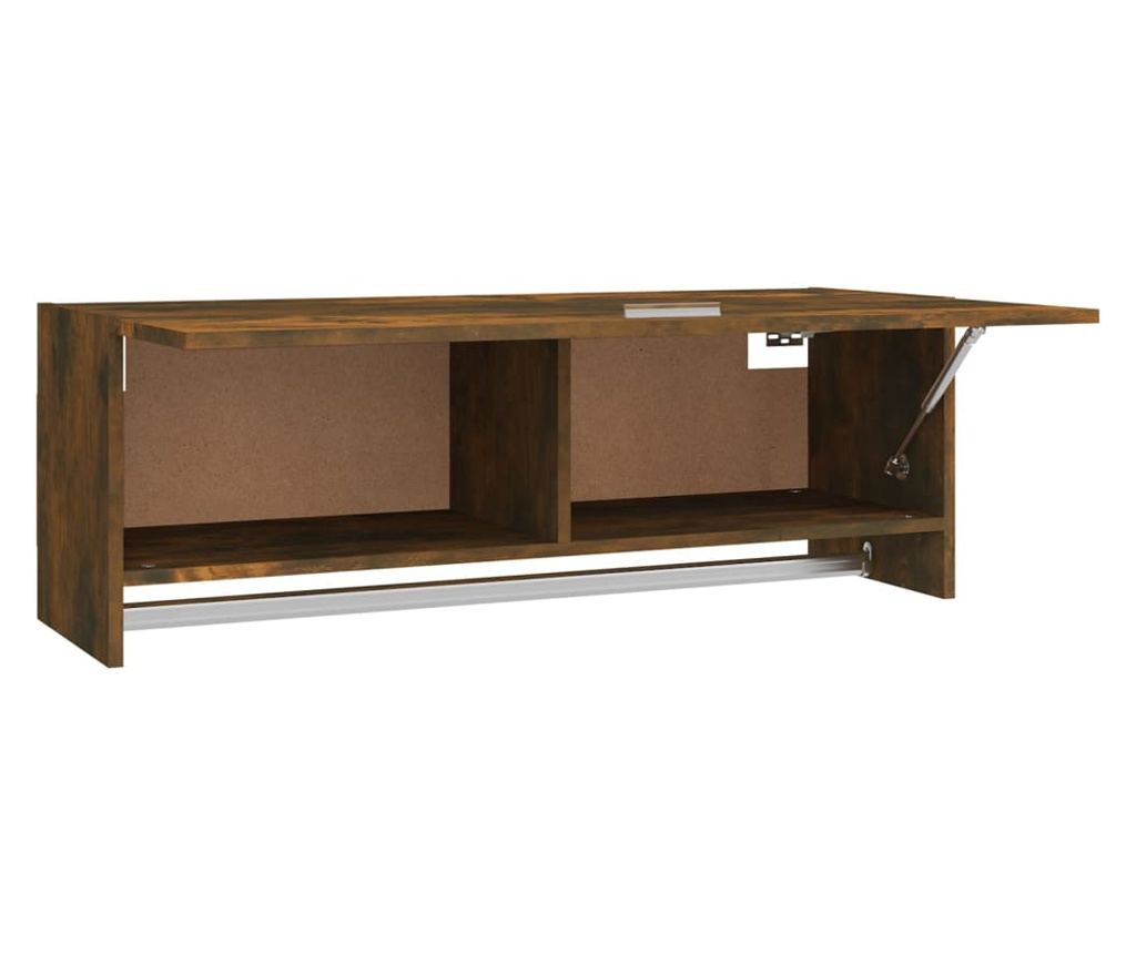 Гардероб, опушен дъб, 100x32,5x35 см, инженерно дърво - 7