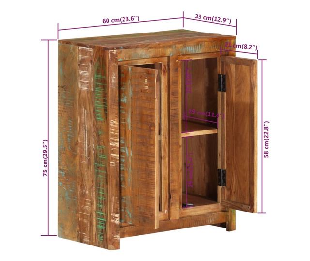 Služavka, 60x33x75 cm, reciklirano drvo