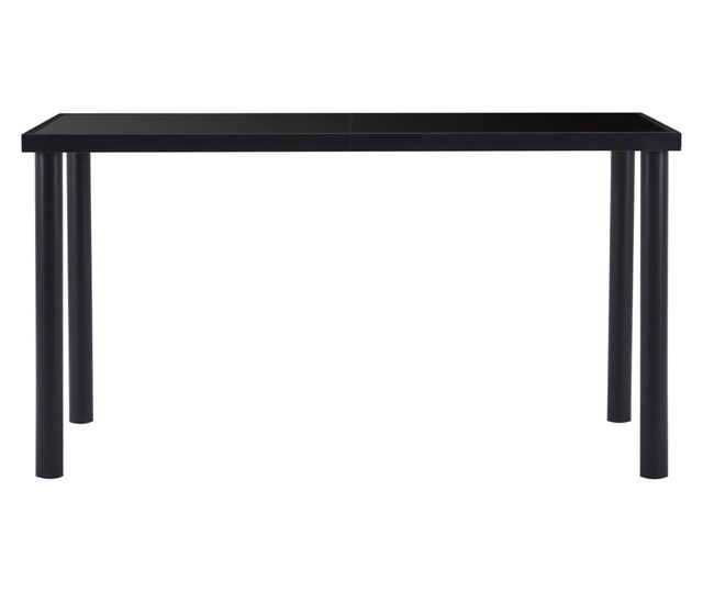 Set kuhinjskog namještaja, 5 dijelova, crna, umjetna koža