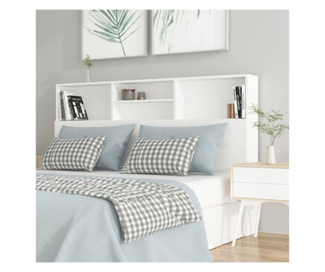 Tăblie de pat cu dulap, alb, 160x19x103,5 cm