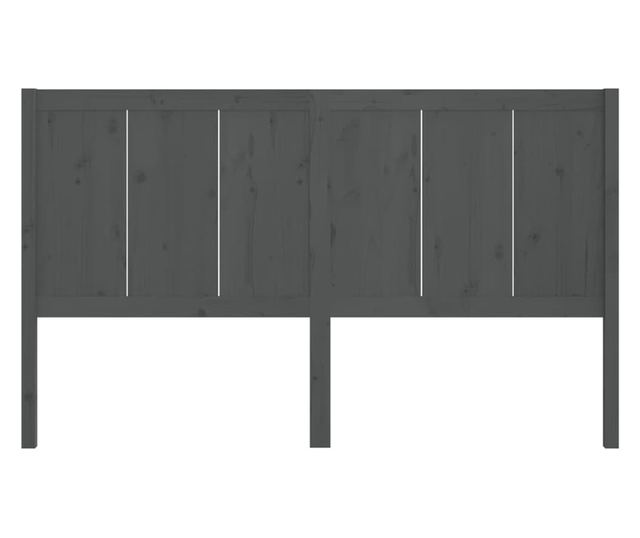 Горна табла за легло, сива, 125,5x4x100 см, бор масив