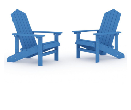 Градински столове "Адирондак", 2 бр, HDPE, сини