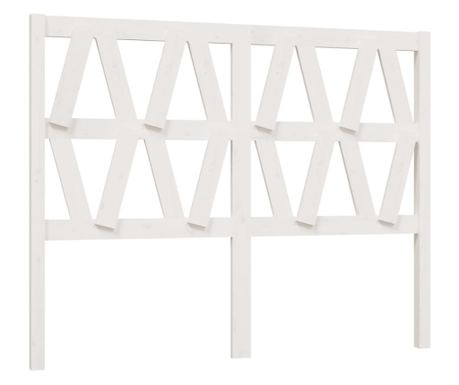 Uzglavlje za krevet bijelo 126 x 4 x 100 cm od masivne borovine