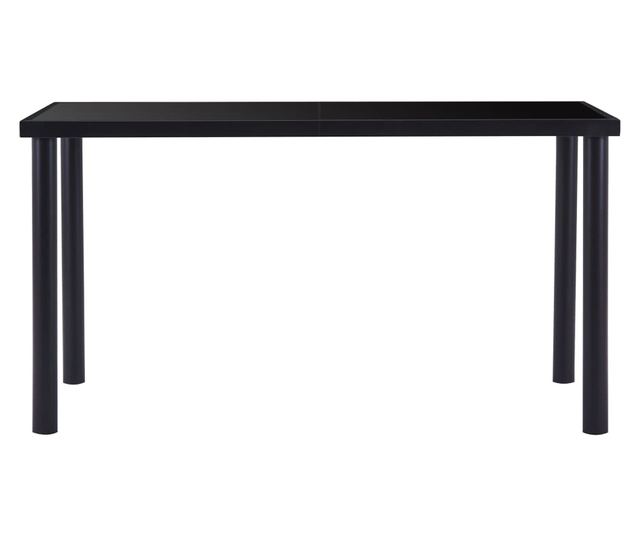 Set kuhinjskog namještaja, 7 dijelova, crna, umjetna koža