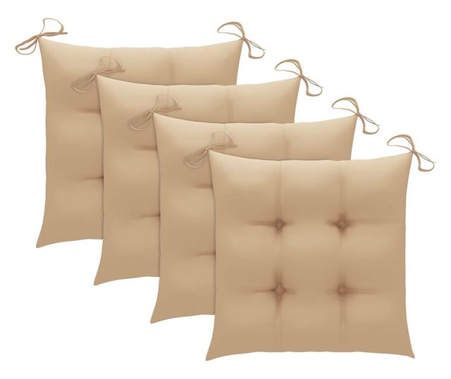 Градински столове с възглавници, 3 бр., Масивна дървесина акация