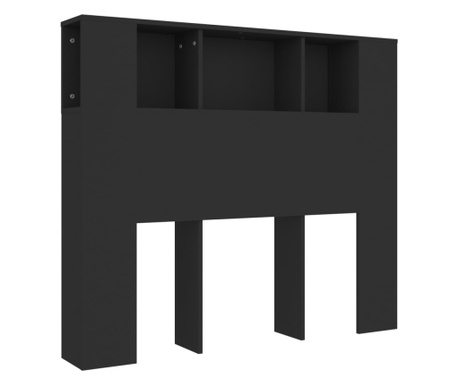 Tablie de pat cu dulap, negru, 120x18,5x104,5 cm