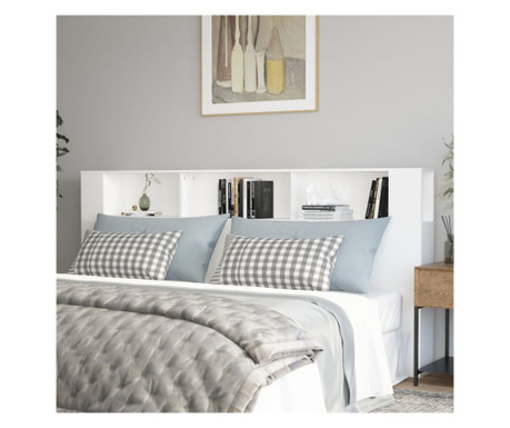 Tăblie de pat cu dulap, alb, 220x18,5x104,5 cm