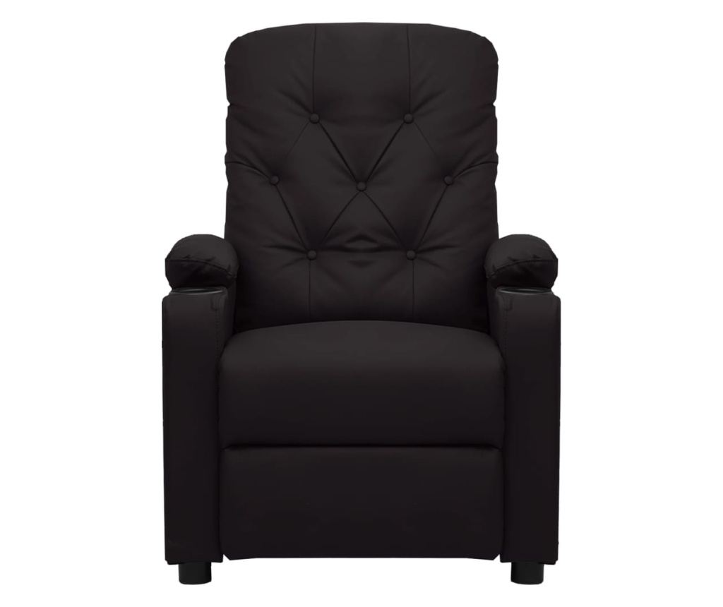 Elektrické polohovacie masážne kreslo, čierne, umelá koža - 3