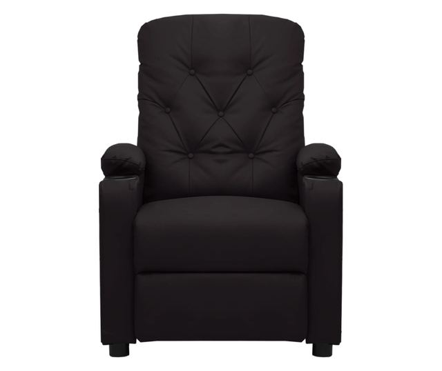 Електрически реклиниращ масажен стол, черен, изкуствена кожа