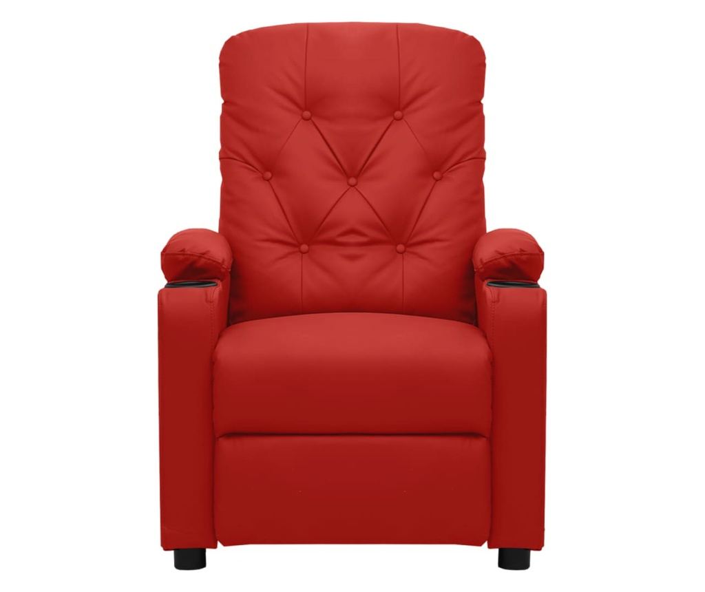 Електрически реклайнер масажен стол, бордо, изкуствена кожа - 3