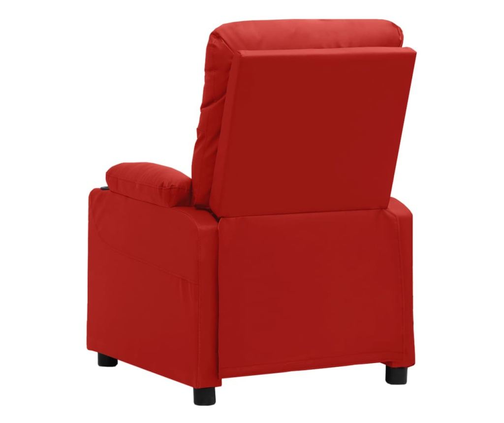 Електрически реклайнер масажен стол, бордо, изкуствена кожа - 5