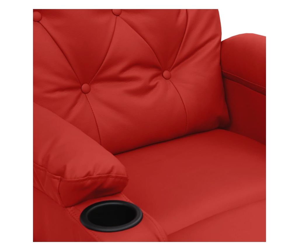 Електрически реклайнер масажен стол, бордо, изкуствена кожа - 8