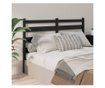 Uzglavlje za krevet crno 126 x 4 x 100 cm od masivne borovine