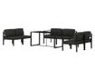 Градински комплект с възглавници, 7 части, антрацит, алуминий thumbnail 3