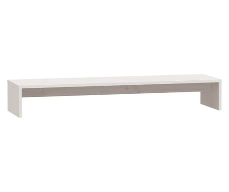 Stojan na monitor bílý 100 x 27 x 15 cm masivní borové dřevo
