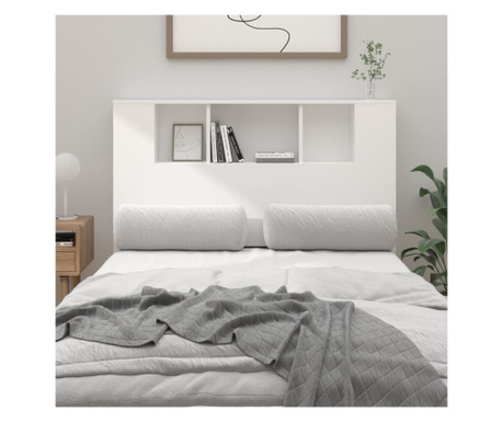 Tăblie de pat cu dulap, alb, 120x18,5x104,5 cm