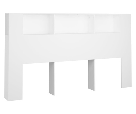 Tablie de pat cu dulap, alb, 180x18,5x104,5 cm