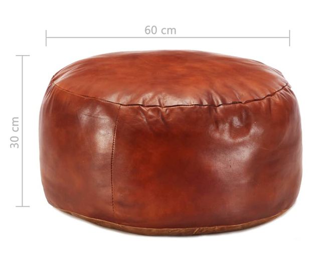 Tabure, smeđa, 60 x 30 cm, prirodna kozja koža