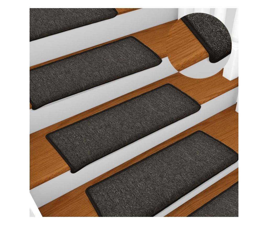 Tepisi za stepenice 15 kom 65x21x4 cm antracit - 3