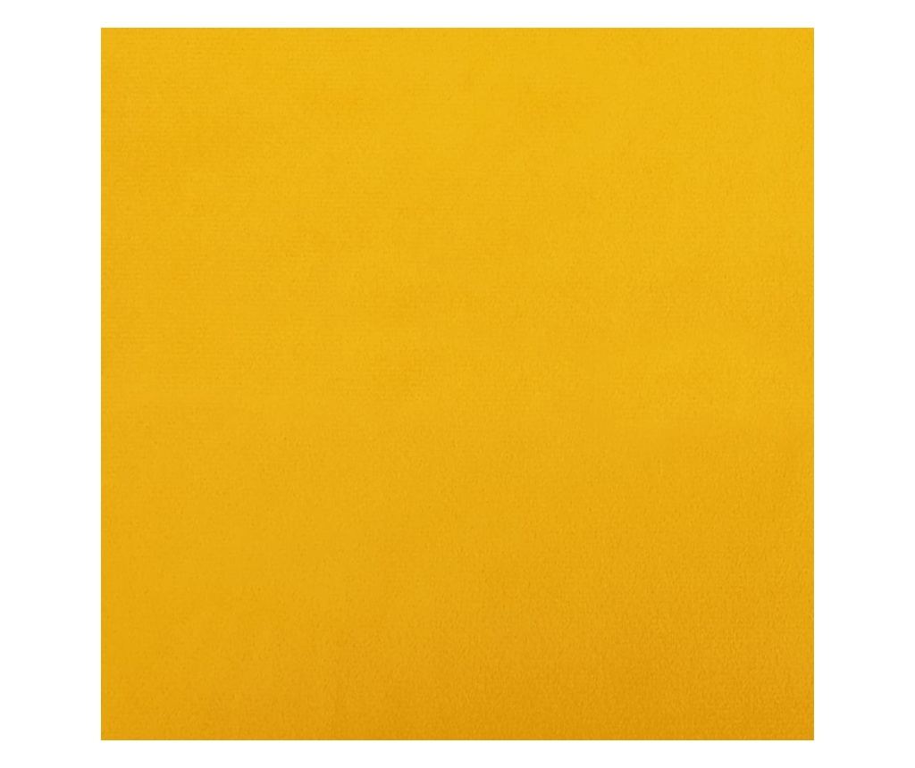 Stolica za opuštanje s tabureom, žuta senf, baršun - 10