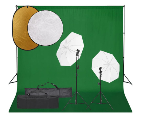 Set studio foto cu lampa, fundal si reflector