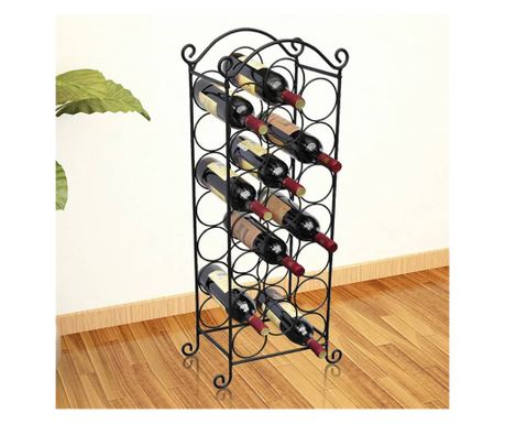 Stalak za vino za 21 bocu, metalni