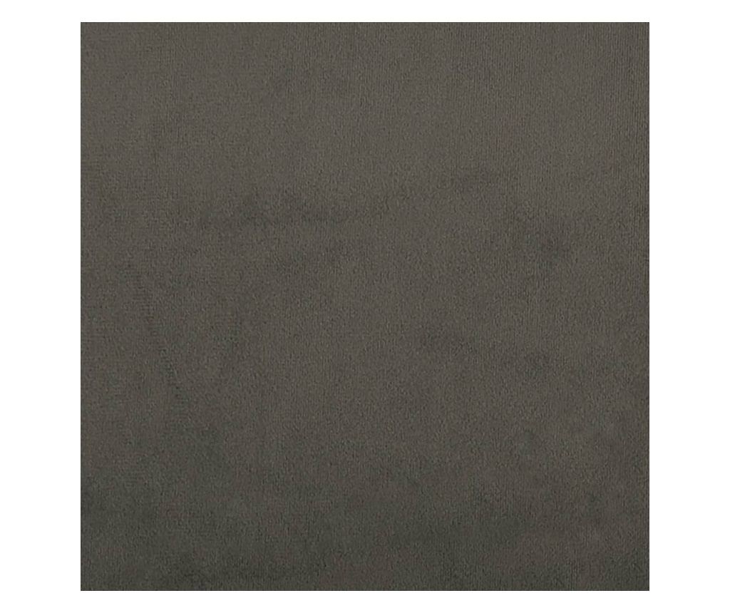 Sedežna garnitura z taburejem, temno siva, žamet - 6