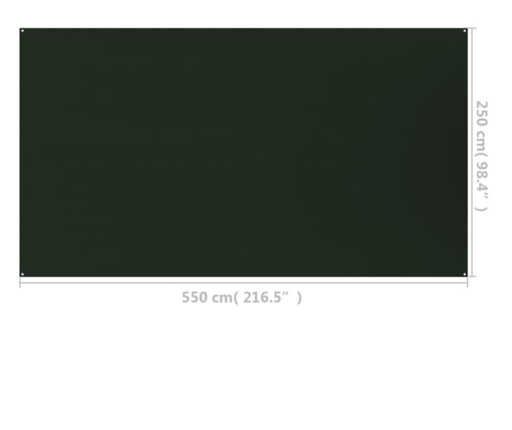 Preproga za šotor 250x550 cm temno zelena HDPE - 9
