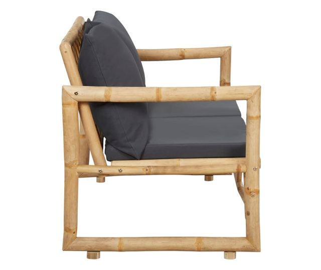 bambusz kerti pad párnákkal 115 cm