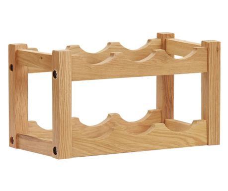 Podstavek za 6 steklenic vina, 37 x 21 x 21, masivni hrast